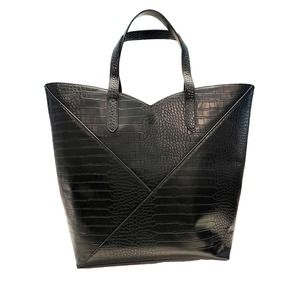 NOTIQ MASQ Black Croco Luxe Vegan Structure Tote - Work Tote / Tall Size